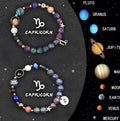 A natural stone beaded bracelet on an adjustable string, showing one of twelve Chinese zodiac sign styles.