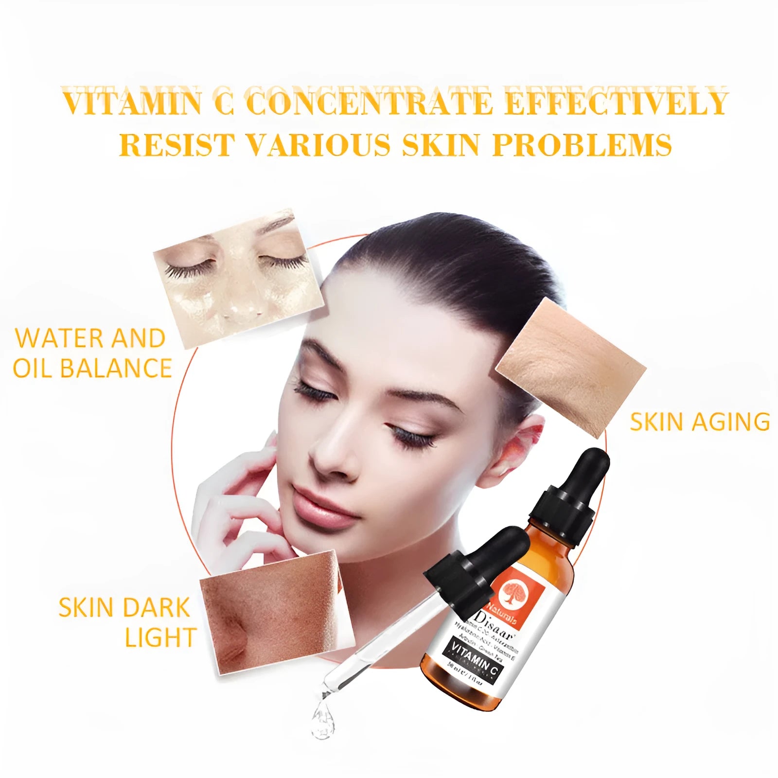 Vitamin C serum facial brightening fade mark serum 30ml bottle