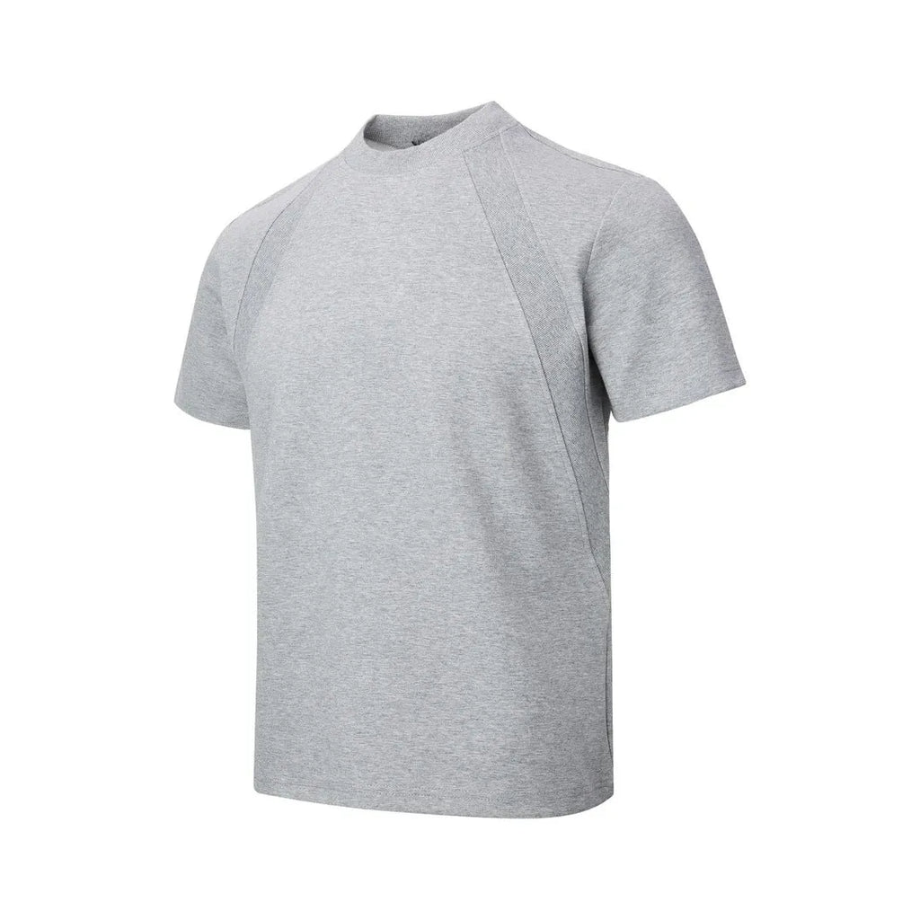 Air layer stitching short sleeve top in loose fit polyester, shown in black colour