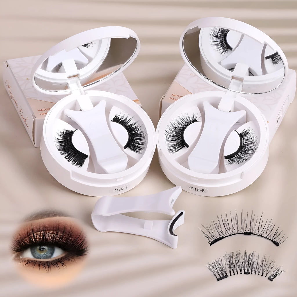Portable CT10 magnetic false eyelashes with integrated soap holder in chemical fibre material
