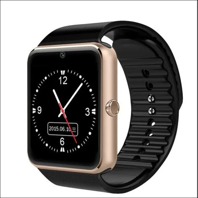 Black smart watch with 1.54-inch touchscreen display and silicone strap on wrist