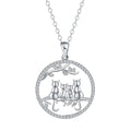 Four Kitten Necklace with cat motif pendant on cross chain
