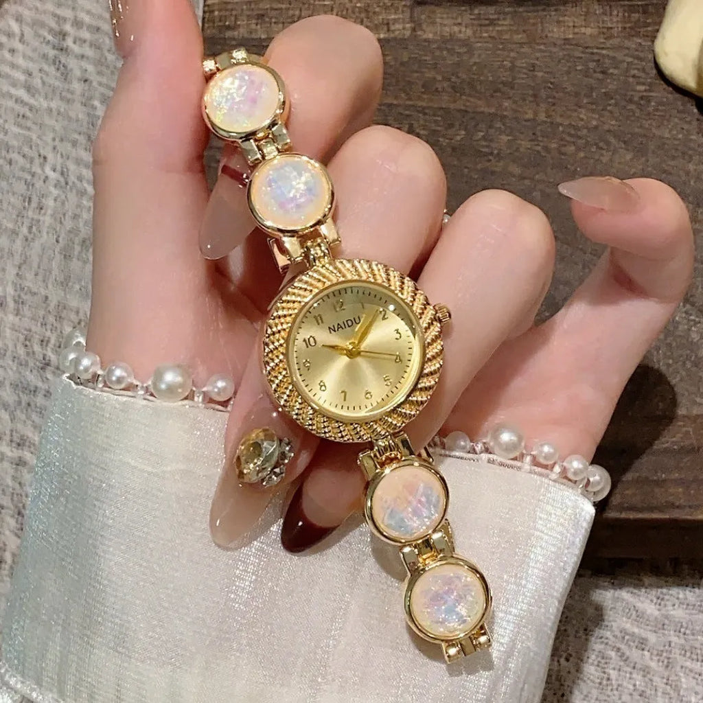 Women's round quartz watch with a 25mm dial, shown in a selection of six different colours.