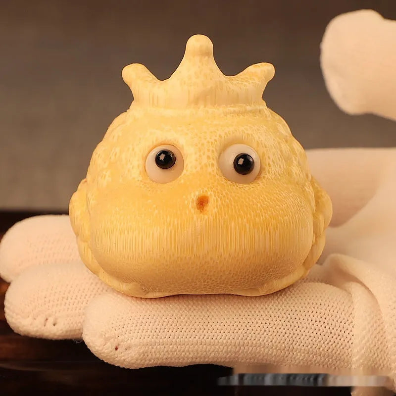 Solid bamboo carving ornament of Crown Princess Toad in 5.0 size with cute style design