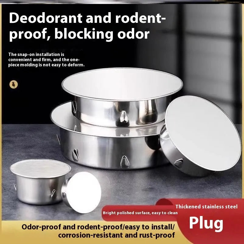 Stainless steel floor drain deodorant seal cover with modern inlay design