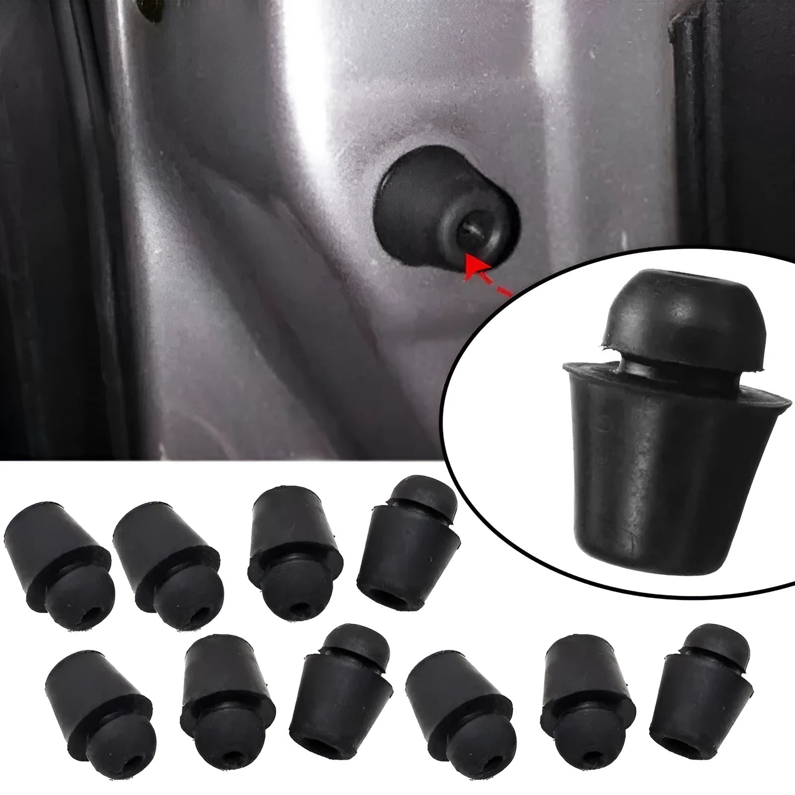 X16 coloured automotive rubber dampening clips for trunk and cover shock absorption