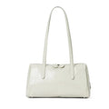 Genuine leather retro tote bag horizontal square shoulder bag 32x16x15cm cowhide open pocket mobile phone bag