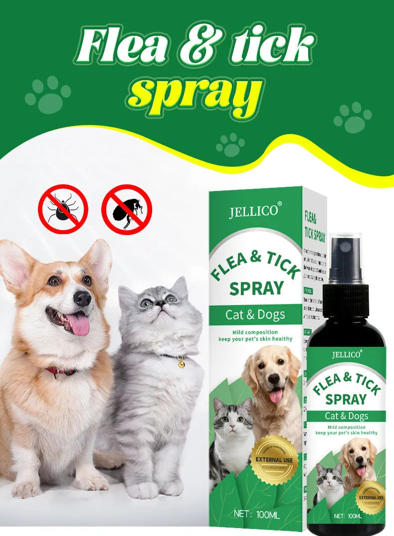 100ml dog cat in vitro pet skin itching spray with insecticide formula in a white bottle