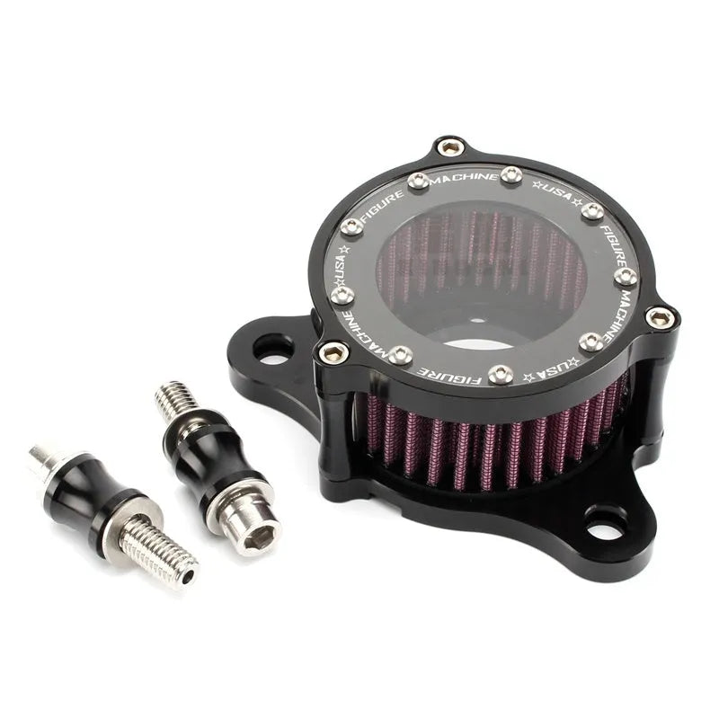 CNC aluminium motorcycle air filter with transparent glass for Harley Davidson Sportster 2004-2014 models