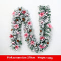 Christmas Rattan Garland Flocking Decoration in American style with PVC construction