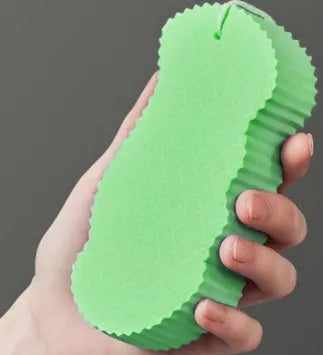 3D fish scale pattern bath sponge in white colour for body exfoliation