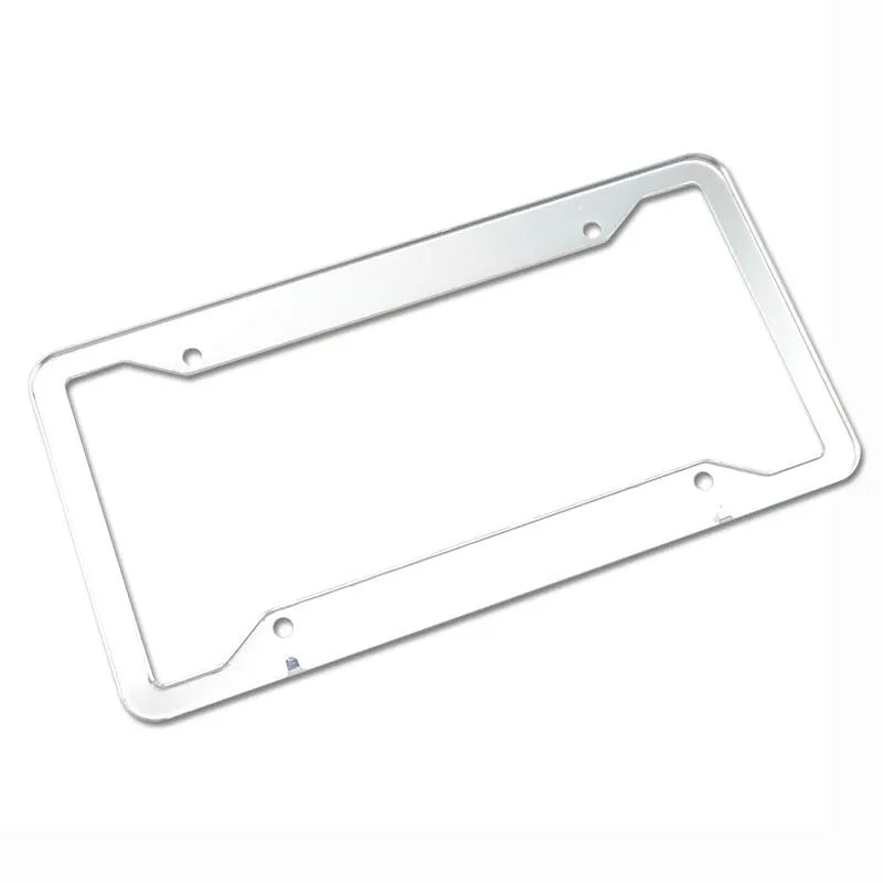 Aluminium alloy licence plate frame with stainless steel construction in four finish options
