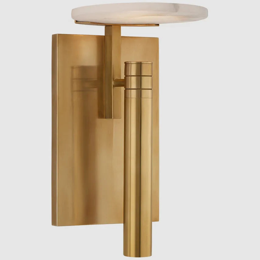 American light luxury copper glass wall lamp with oval backplate, 12.70cm width, 17.78cm extension