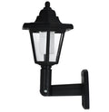 Black hexagonal solar wall lamp with automatic light sensor for outdoor garden lighting
