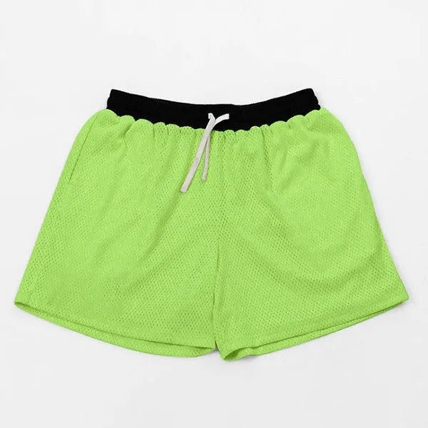 Men's mesh quick-drying shorts in solid colours for summer running and fitness