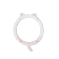 Plush rabbit fur-style steering wheel cover with embroidered cartoon animal design for winter use