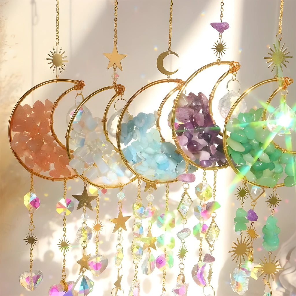 K9 crystal moon pendant car accessory with 420mm length in blue colour option