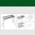 Stainless steel portable folding barbecue oven with cooking grill for outdoor use