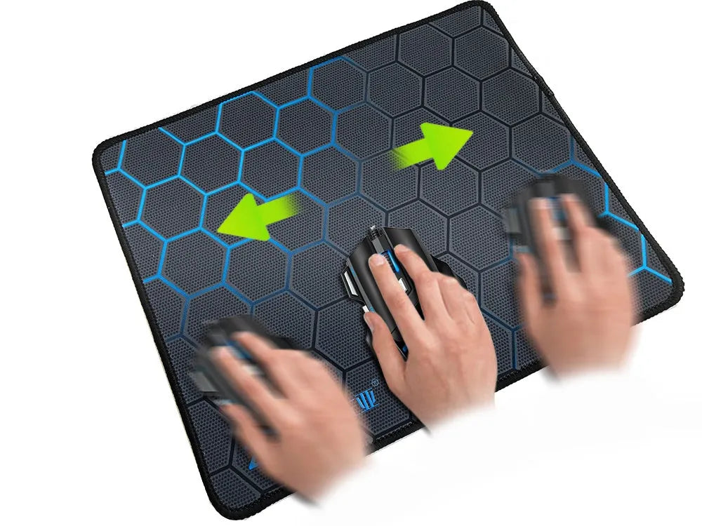 Custom cartoon design expanded cloth mouse pad with natural rubber base in large size on a desk