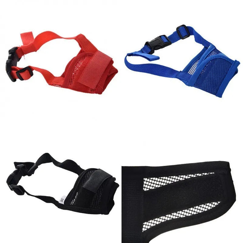Plastic adjustable dog muzzle in multiple colours and sizes for safety control