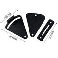 Black stainless steel sliding barn door lock shown in two sizes for different door gaps.