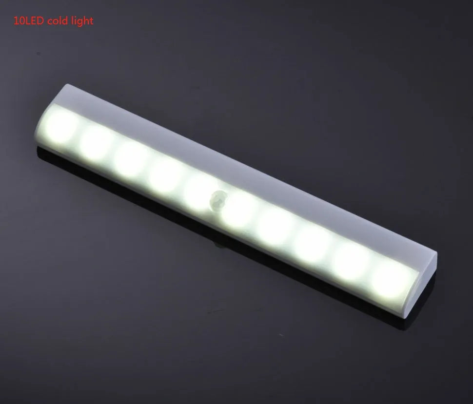 Silver aluminium LED closet light with magnetic back and human body motion sensor