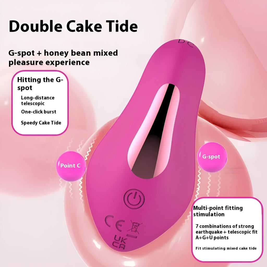 Rose red wearable female massager with silicone construction and APP remote control functionality