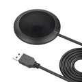 Black USB omnidirectional microphone with zinc alloy construction and metal mesh cover