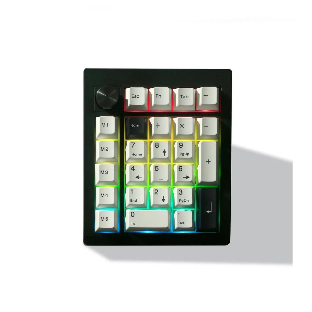 Wireless mechanical numeric keyboard with Bluetooth connectivity in black or white