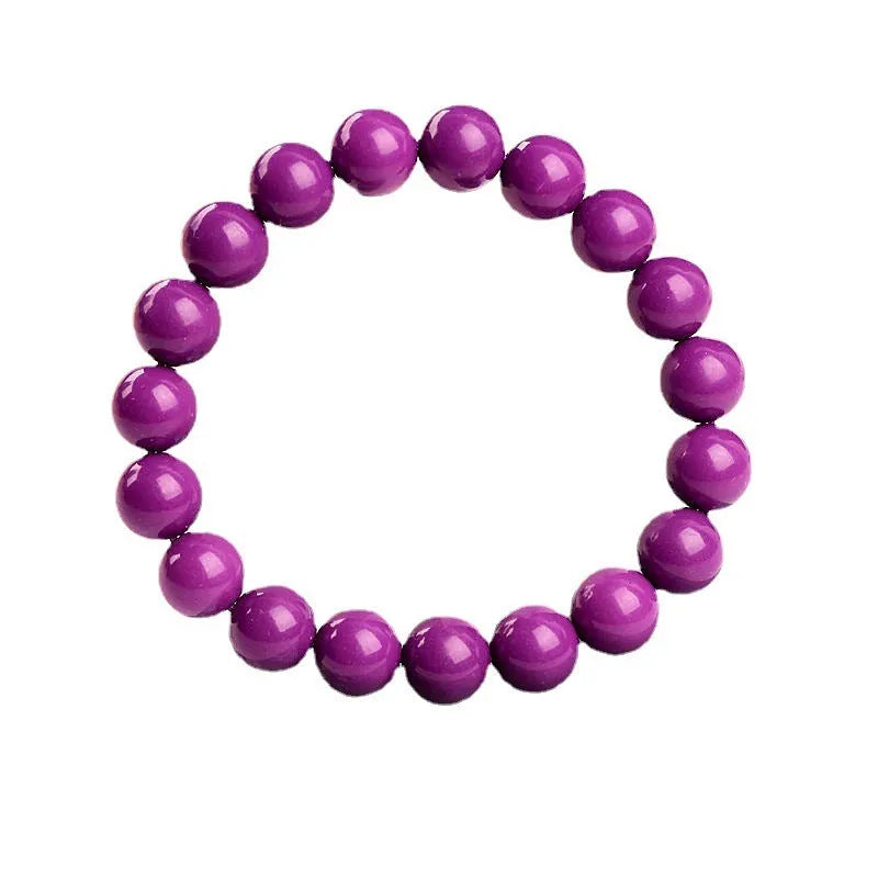 Jiuya purple mica crystal bracelet with polished beads in original unisex design
