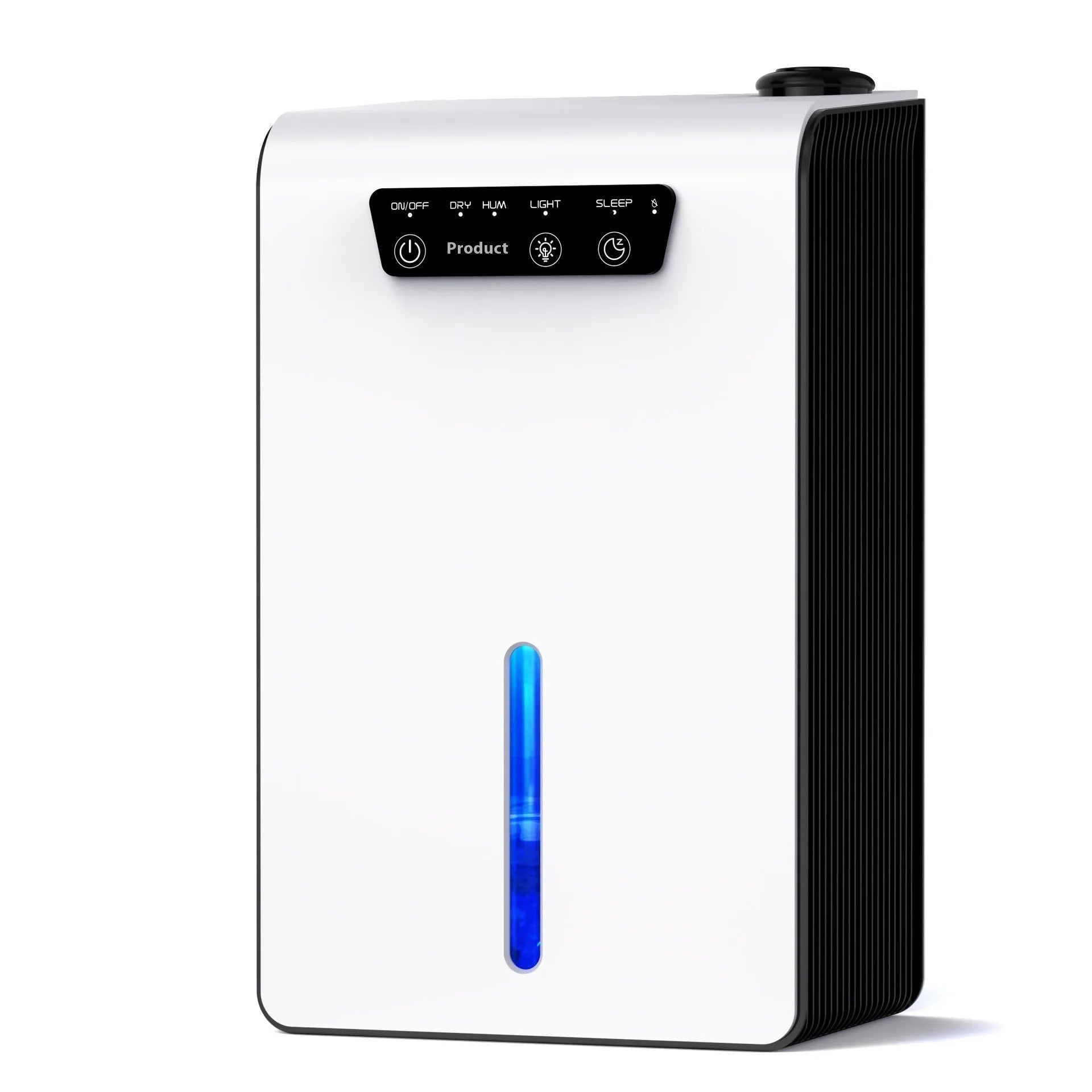 Milky white household dehumidifier for bedroom use with silent operation and 2.6-4.0 litre capacity