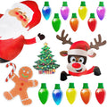 Magnetic Christmas light bulb reflective set with 24 white honeycomb bulbs and 12 magnetic wires for car and refrigerator decoration