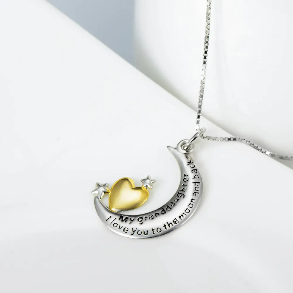 925 silver moon and star pendant necklace on 18 inch chain, pendant size 27x21mm