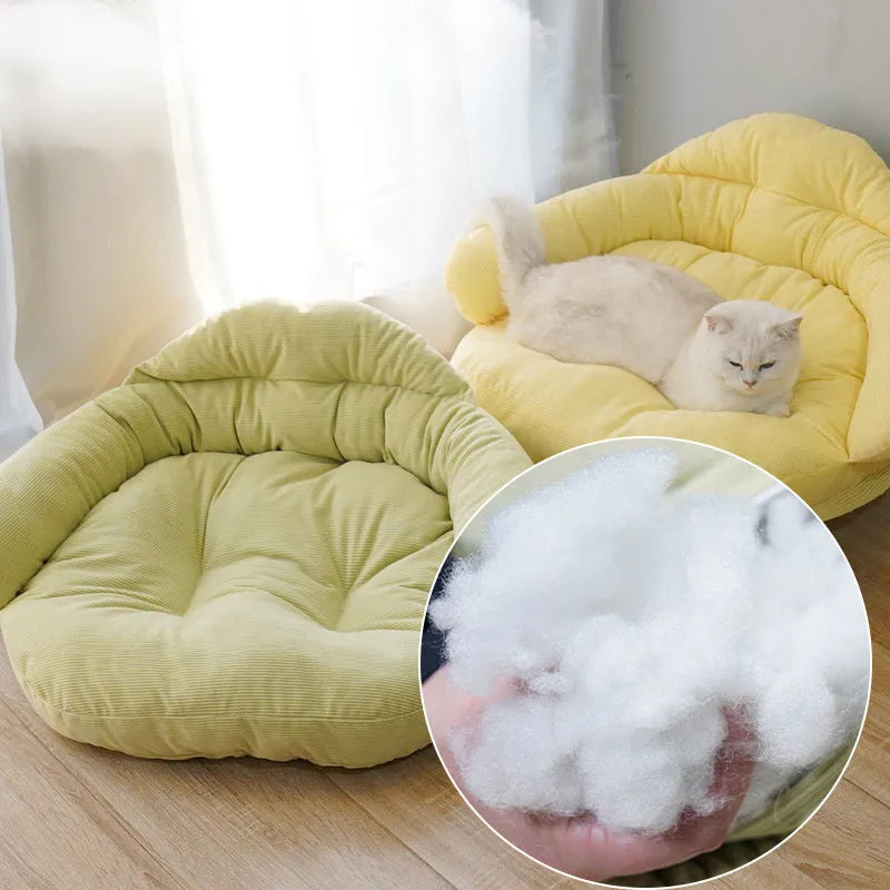 Four Seasons universal solid wood cat bed in green with off-ground design and thickened animal bed surface