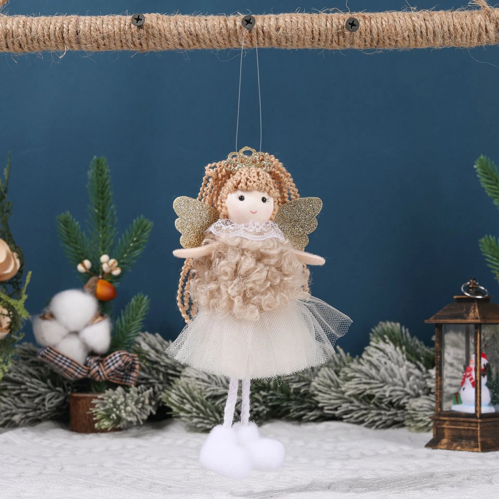 Christmas angel girl cloth pendant for high ponytail hair decoration in three colour styles