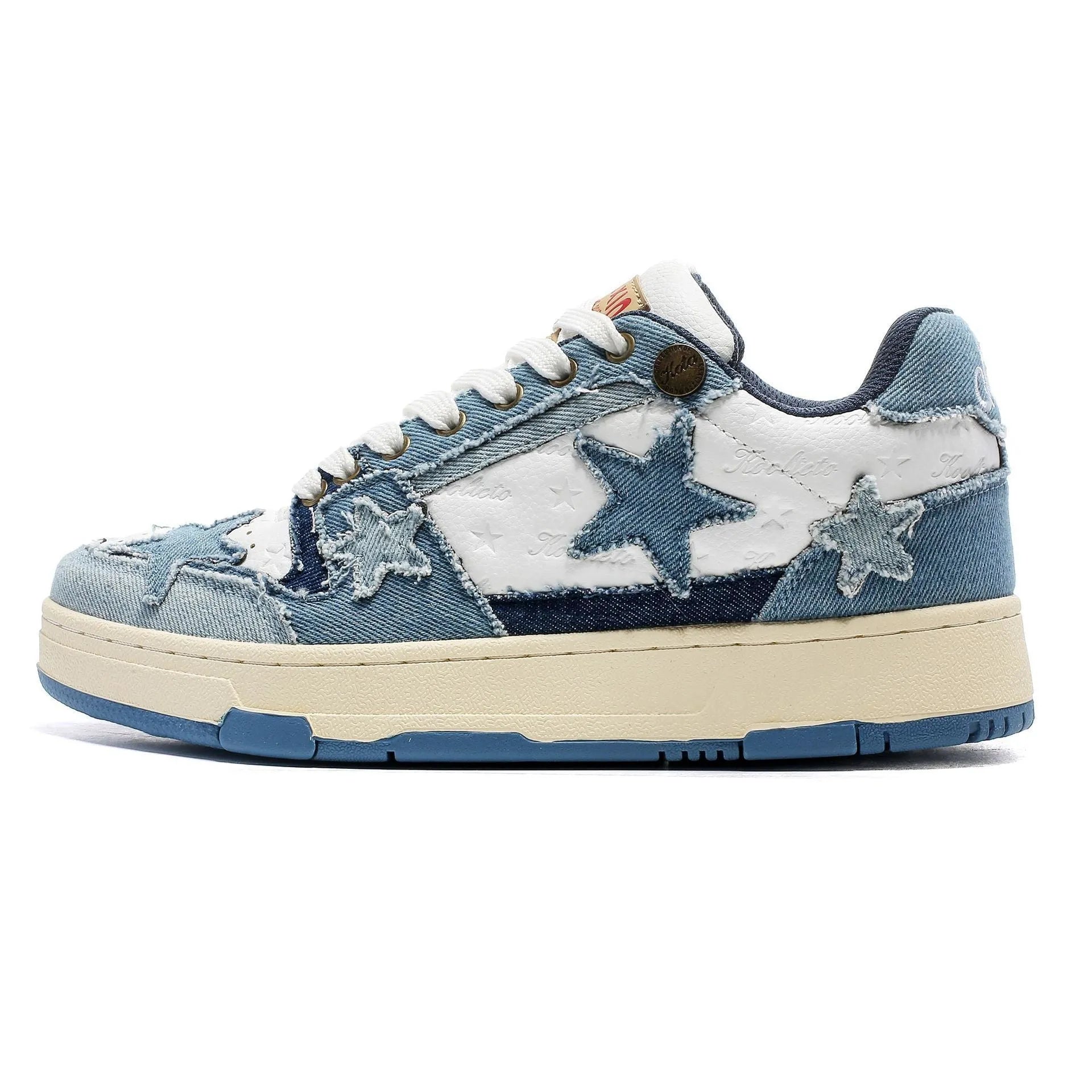 Cowhide leather unisex platform running shoes in West Lake dragon well tea colour with lace-up front.