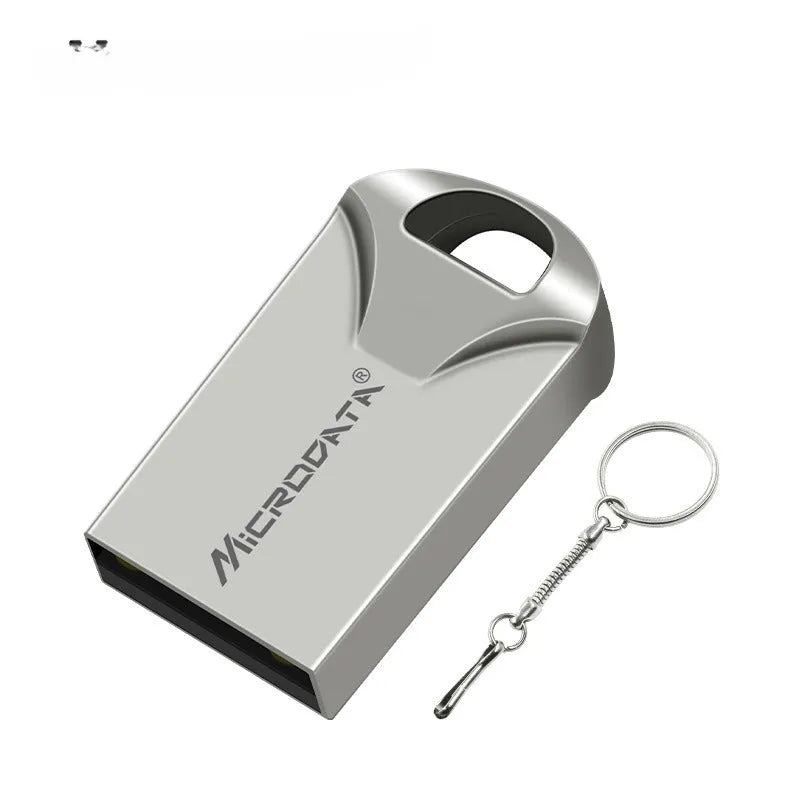 Metal car shaped USB flash drive with necklace chain in silver or black finish
