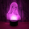 3D LED night light with laser engraved acrylic panel showing dual ring pattern illumination in multiple colours