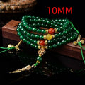 Brazilian green agate multi-circle bracelet showing natural stone beads in three size options