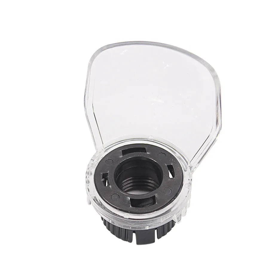 Transparent plastic safety face shield for Delta electric grinder with 17.5-19mm thread.