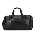 Black large capacity PU travel bag with a separate compartment for shoes