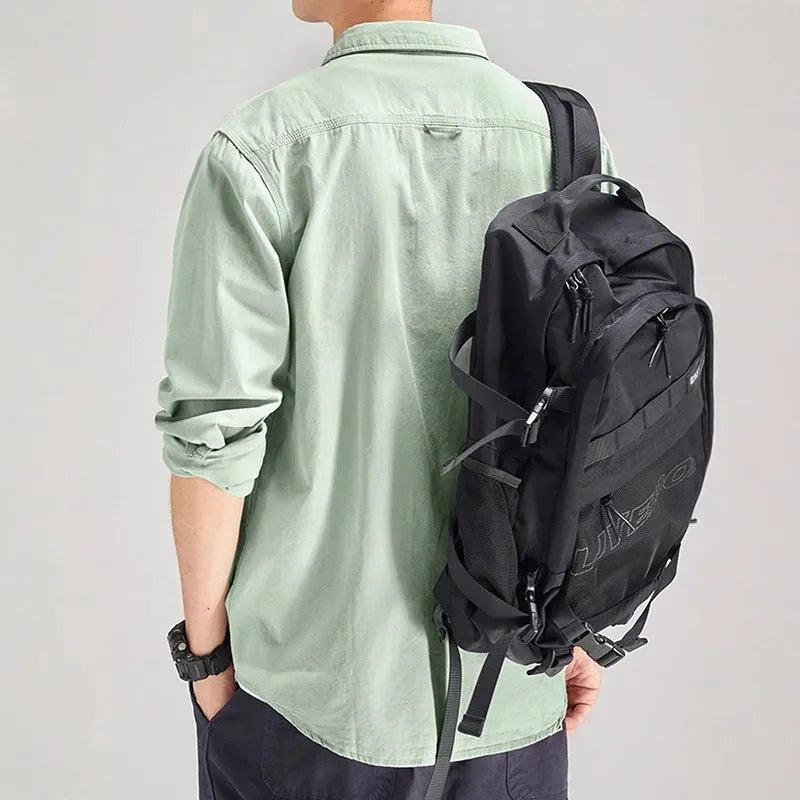 Men's loose style long sleeve shirt overalls cardigan in polyester fibre