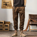 Men's tapered cotton harem pants in ankle-banded Korean style design