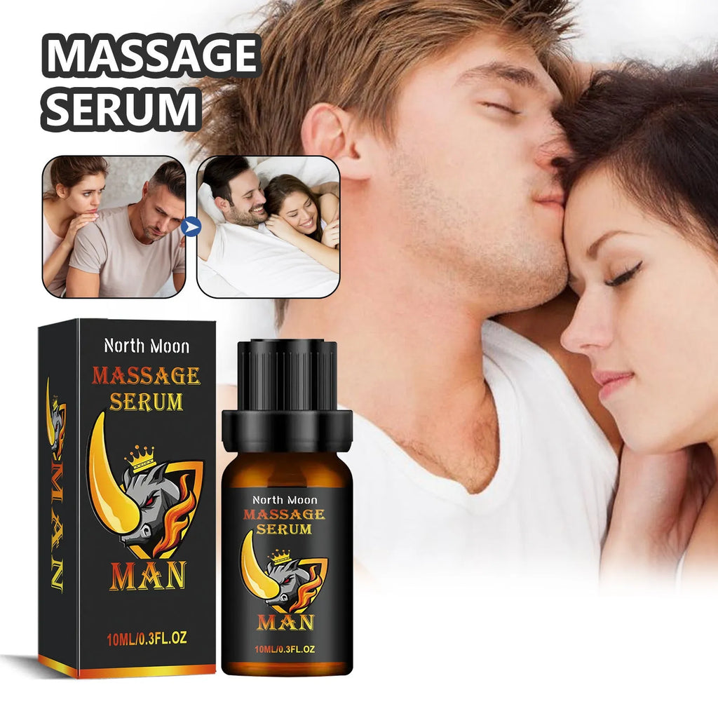 10ml bottle of men's body care essential oil blend with ginger root and jojoba oil