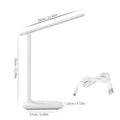 White plastic USB rechargeable bedside lamp with touch dimming controls for children's bedrooms
