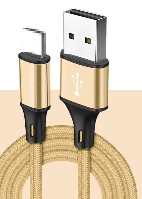 2m mobile phone data cable with USB connector available in black blue gold red and silver for Apple Android Type C