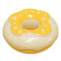 TPR donut dog toy with teeth cleaning sound in pink, yellow or chocolate colour