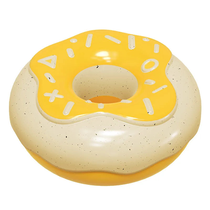 TPR donut dog toy with teeth cleaning sound in pink, yellow or chocolate colour