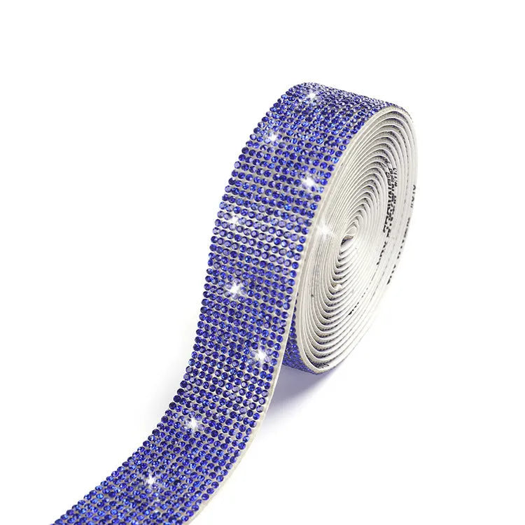 Self-adhesive glass water drill strip for decorating clothing and shoes in white and AB colours