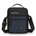Men's nylon crossbody bag in solid colour with visible stitching, shown in green.